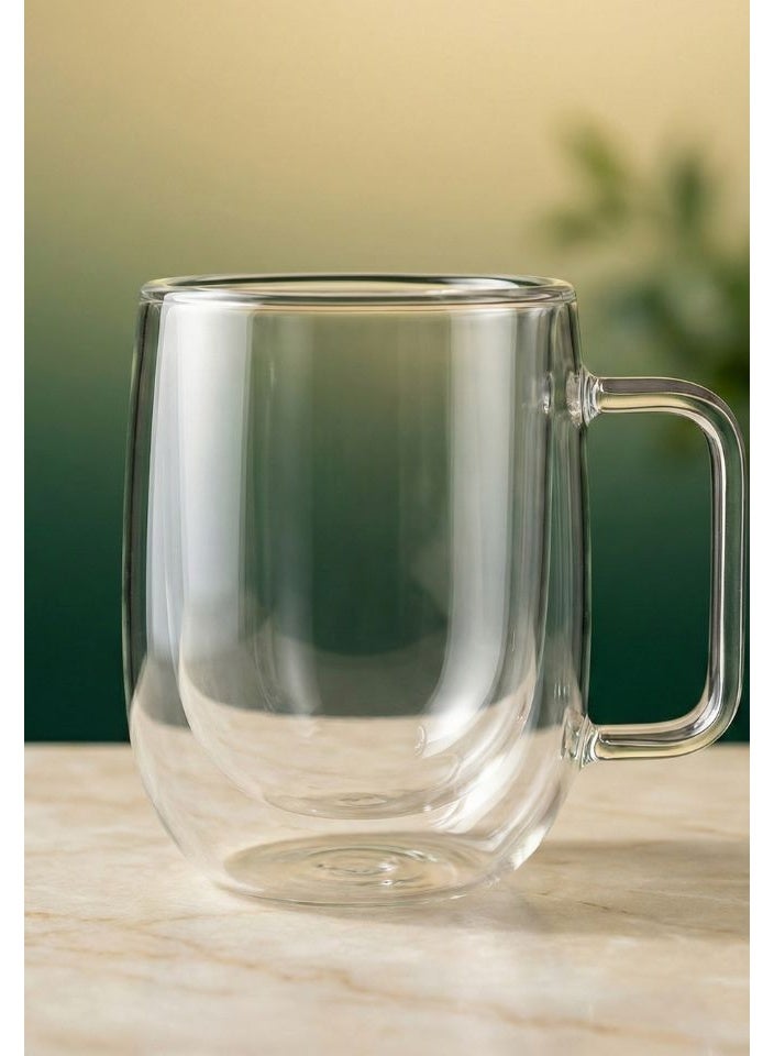 Casa Home Double-Wall Heat-Resistant Glass Cup with Handle - 250ml - Image 1
